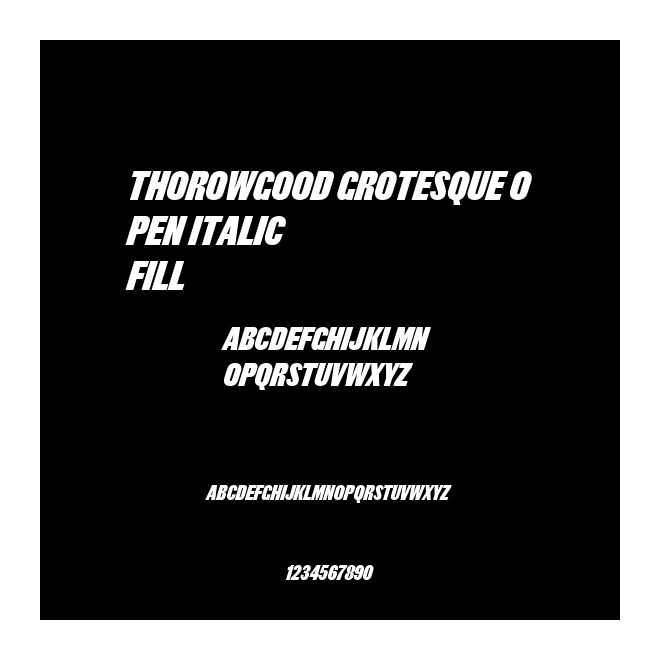 Thorowgood Grotesque Open Italic
Fill