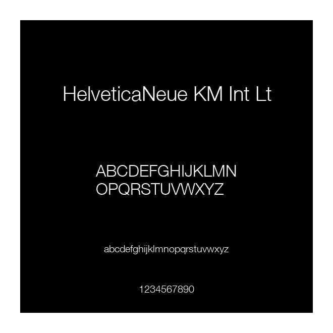 HelveticaNeue KM Int Lt