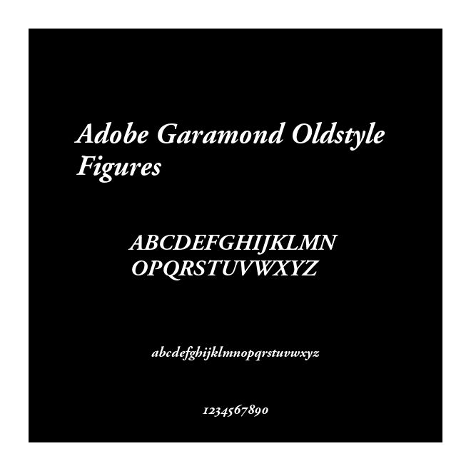 Adobe Garamond Oldstyle Figures