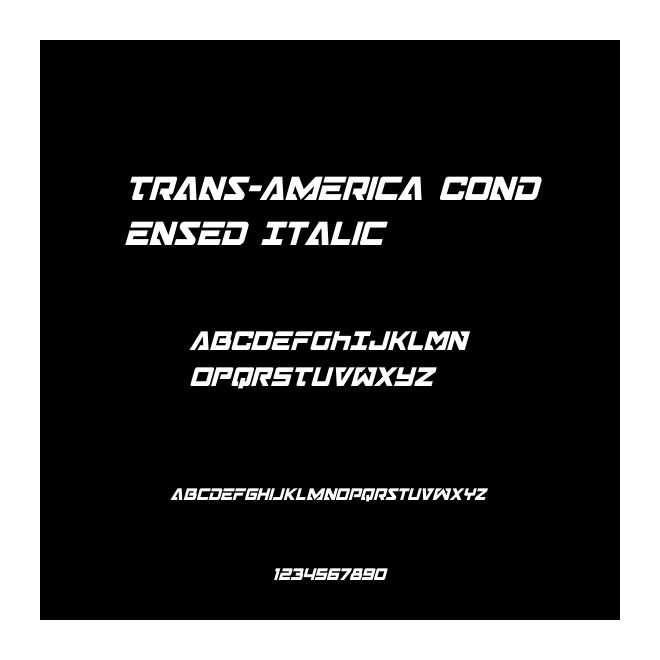Trans-America Condensed Italic