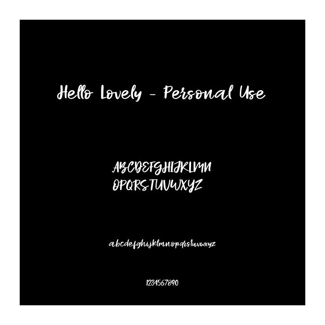Hello Lovely - Personal Use