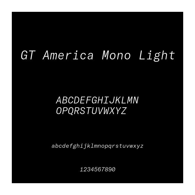 GT America Mono Light