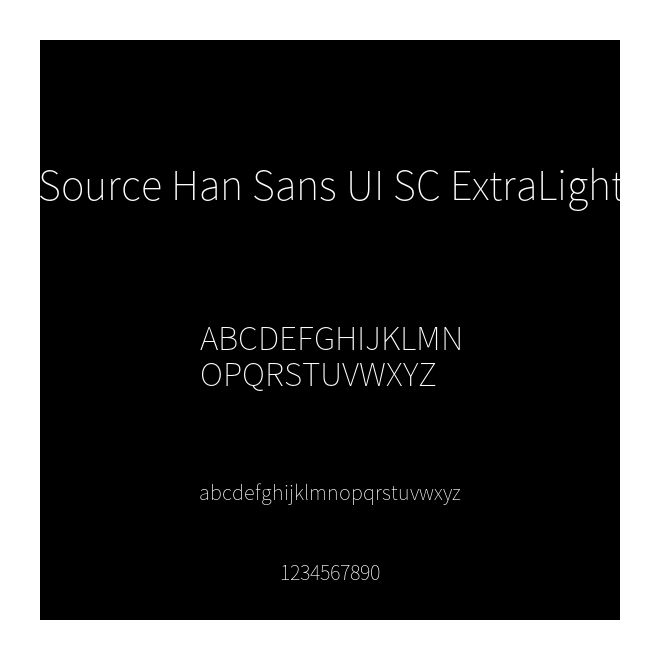 Source Han Sans UI SC ExtraLight