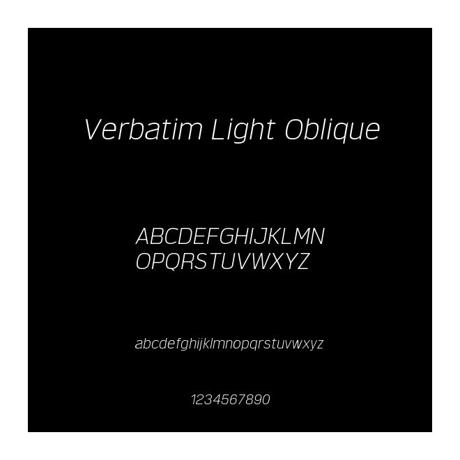 Verbatim Light Oblique
