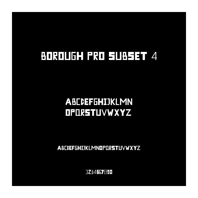 Borough Pro Subset 4