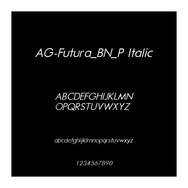 AG-Futura_BN_P Italic