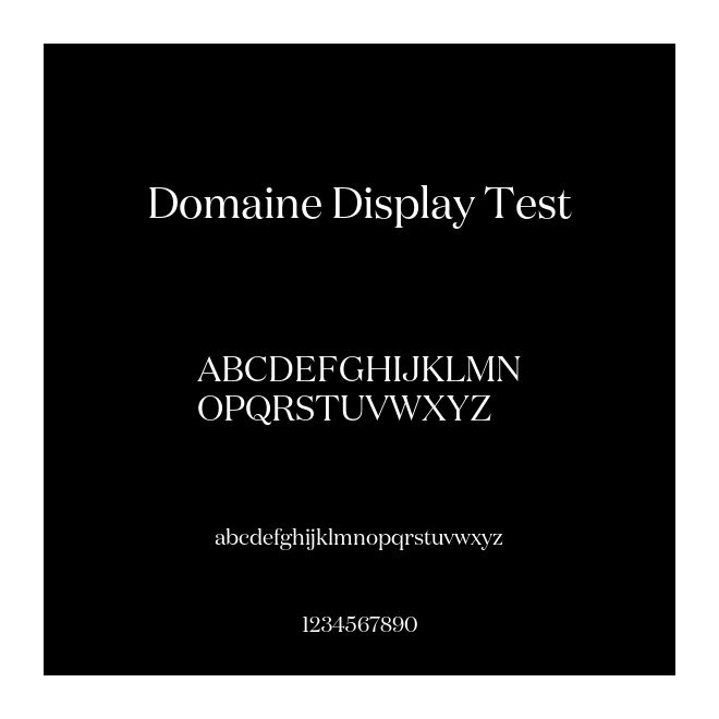 Domaine Display Test