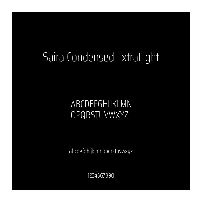 Saira Condensed ExtraLight