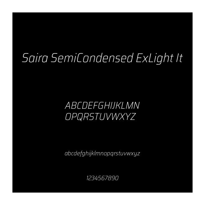 Saira SemiCondensed ExLight It