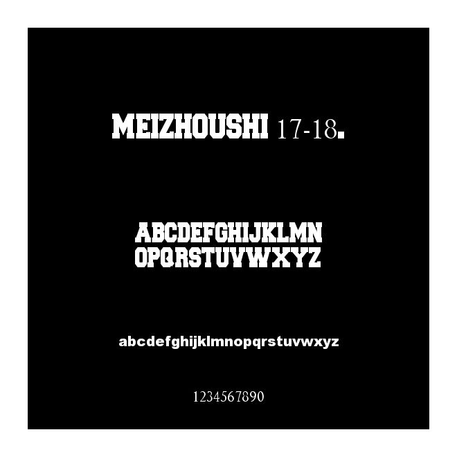 MEIZHOUSHI 17-18.
