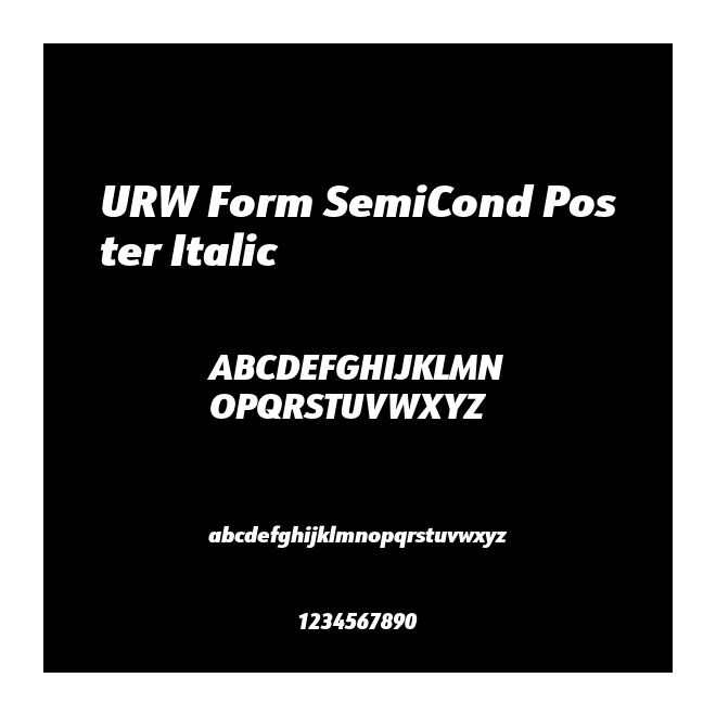 URW Form SemiCond Poster Italic