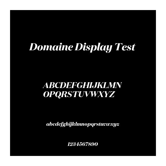 Domaine Display Test