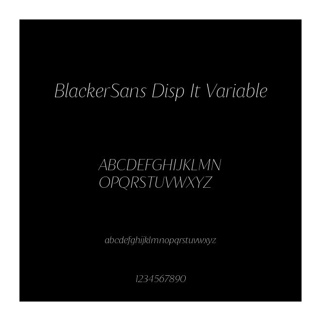 BlackerSans Disp It Variable