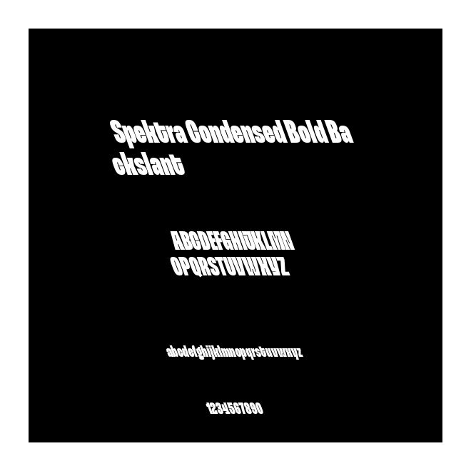 Spektra Condensed Bold Backslant