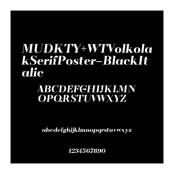 MUDKTY+WTVolkolakSerifPoster-BlackItalic