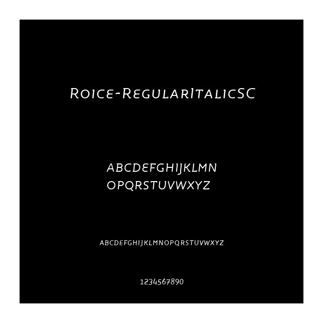 Roice-RegularItalicSC