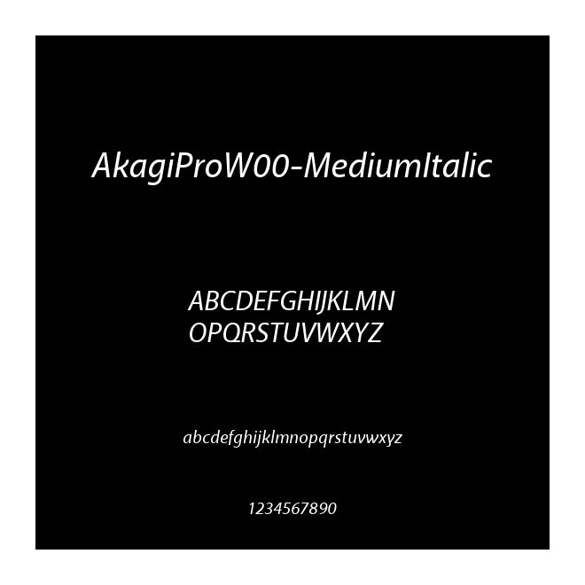 AkagiProW00-MediumItalic