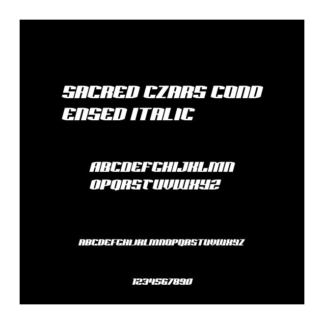Sacred Czars Condensed Italic