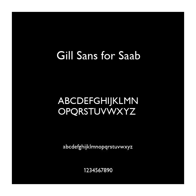 Gill Sans for Saab