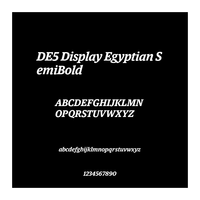 DE5 Display Egyptian SemiBold