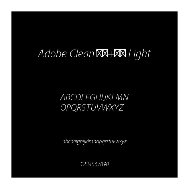 Adobe Clean'新ゴ+正黑 Light
