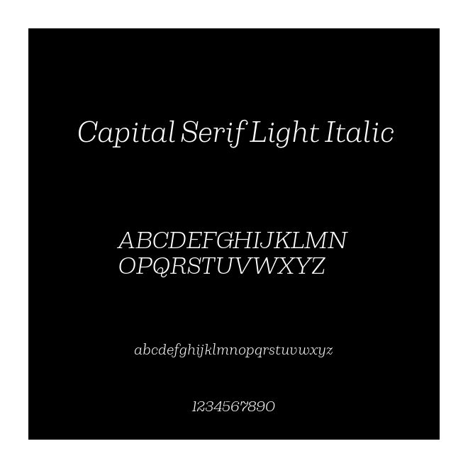 Capital Serif Light Italic