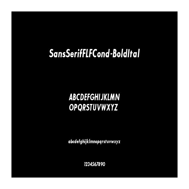 SansSerifFLFCond-BoldItal