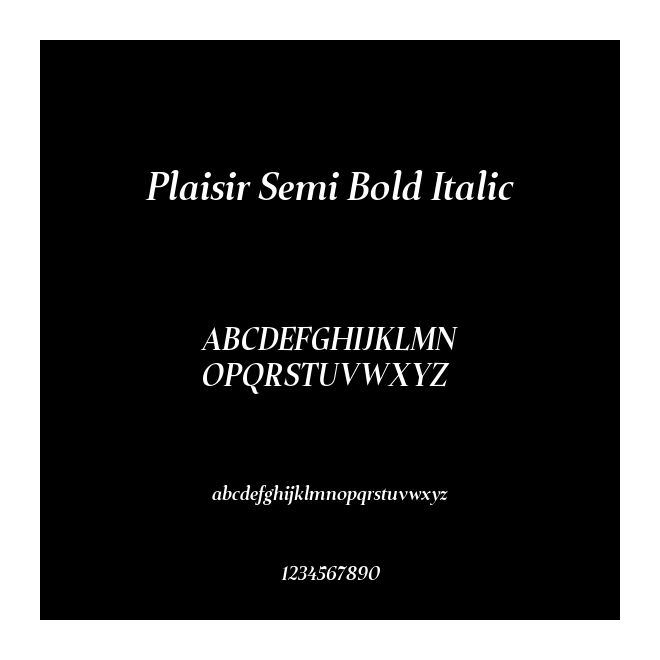Plaisir Semi Bold Italic