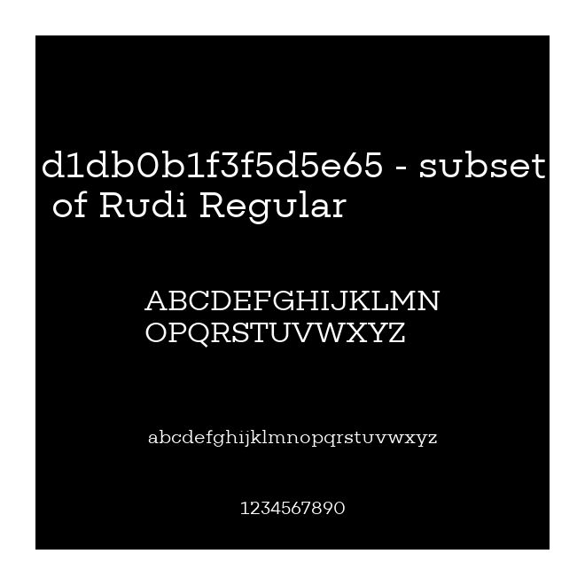 d1db0b1f3f5d5e65 - subset of Rudi Regular