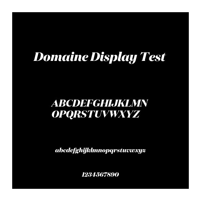 Domaine Display Test