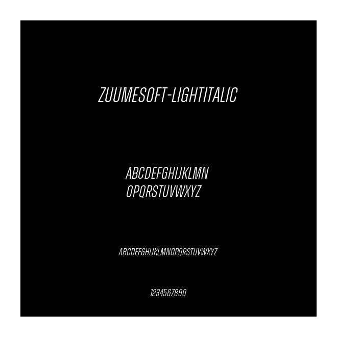 ZuumeSoft-LightItalic
