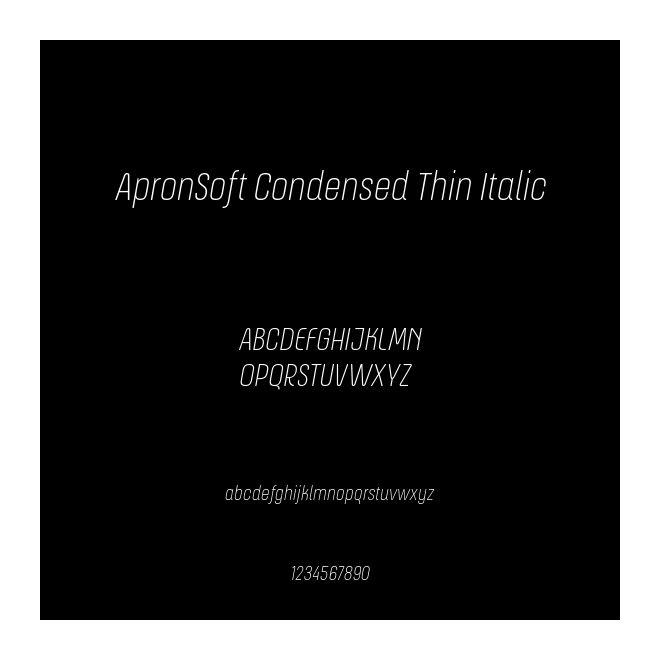 ApronSoft Condensed Thin Italic