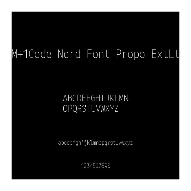 M+1Code Nerd Font Propo ExtLt