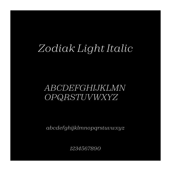 Zodiak Light Italic