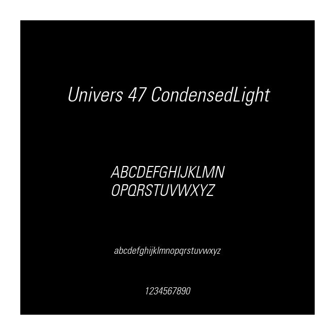 Univers 47 CondensedLight