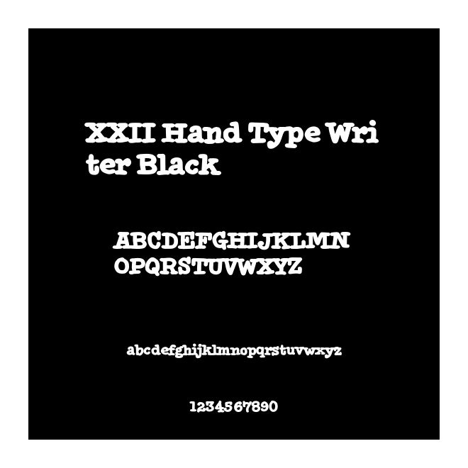 XXII Hand Type Writer Black