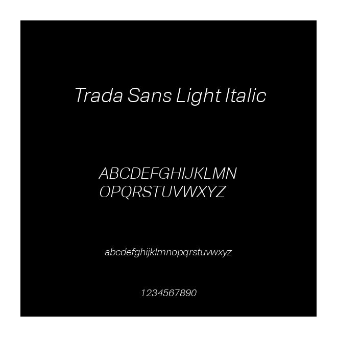 Trada Sans Light Italic