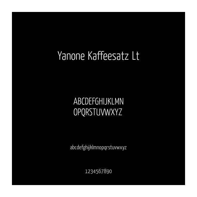 Yanone Kaffeesatz Lt