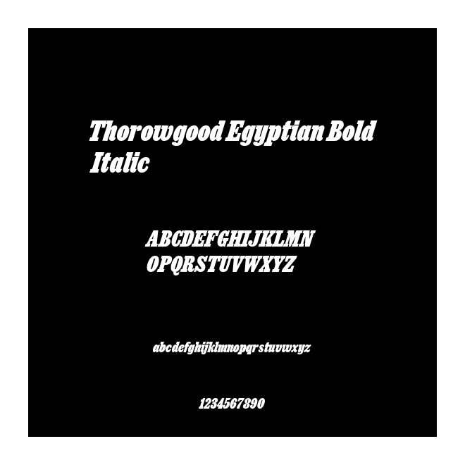 Thorowgood Egyptian Bold Italic
