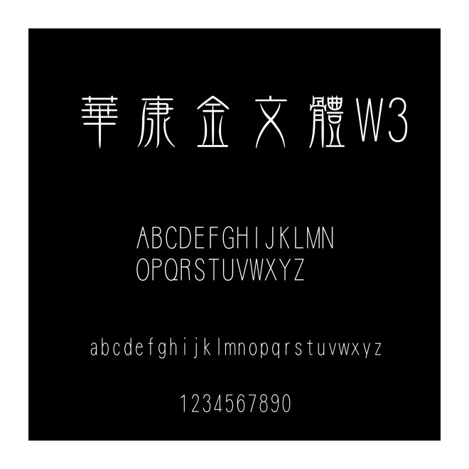 華康金文體W3