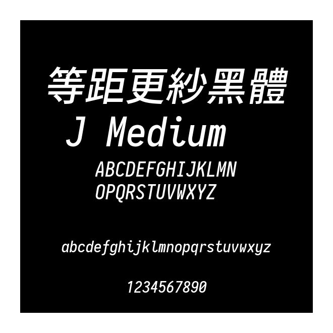 等距更紗黑體 J Medium