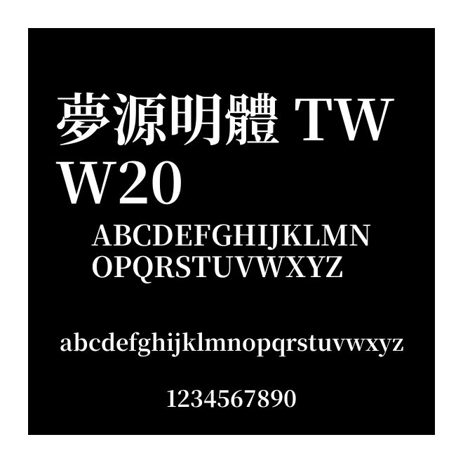 夢源明體 TW W20