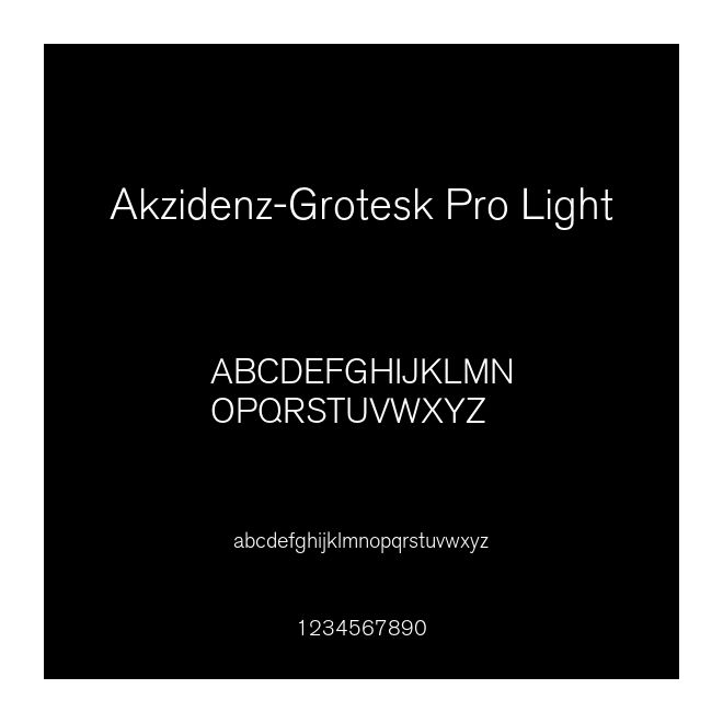 Akzidenz-Grotesk Pro Light