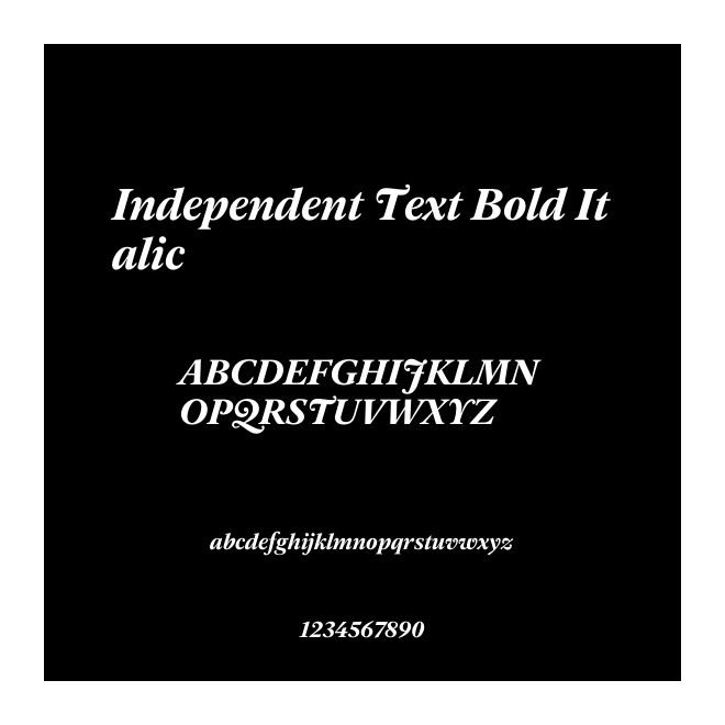 Independent Text Bold Italic