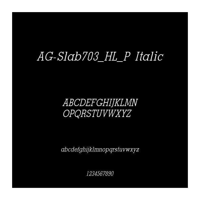 AG-Slab703_HL_P Italic