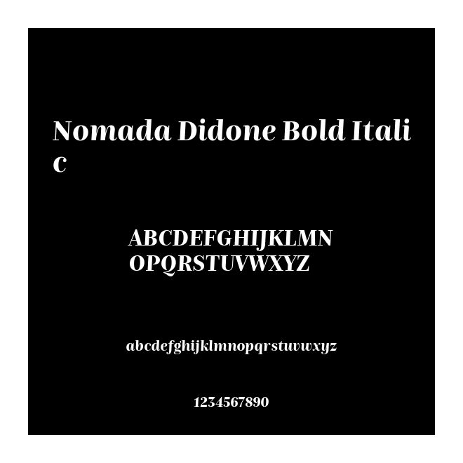 Nomada Didone Bold Italic