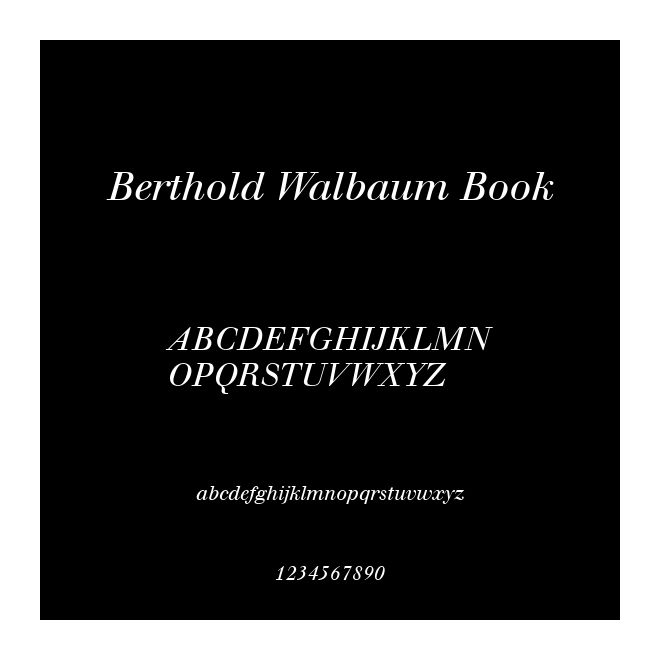 Berthold Walbaum Book