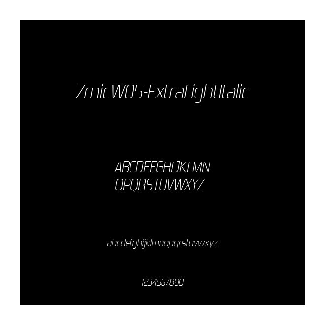 ZrnicW05-ExtraLightItalic