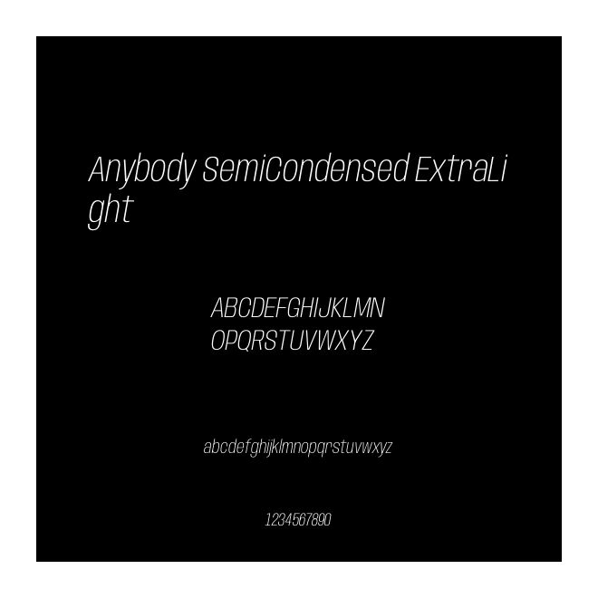 Anybody SemiCondensed ExtraLight