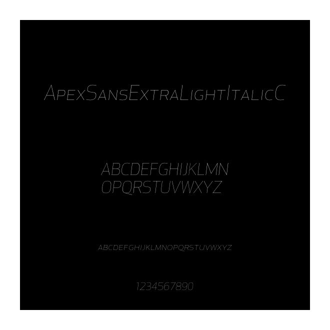 ApexSansExtraLightItalicC
